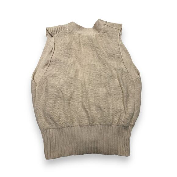 Y2K Charlotte Russe Beige Sleeveless Button-Up Knit Sweater Vest Size Medium - Picture 6 of 6